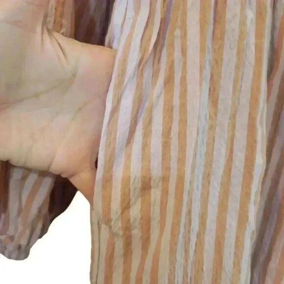 A New Day Women's Pink Striped Cotton/Modal/Spandex V-Neck Dress w Pockets - Picture 8 of 14